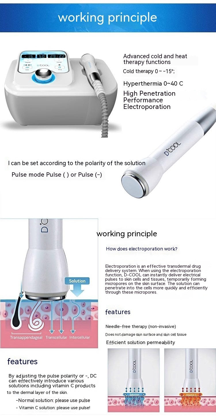 Cold Therapy Device Facial Ion Shrink Pores Ice Guide Ice Compress