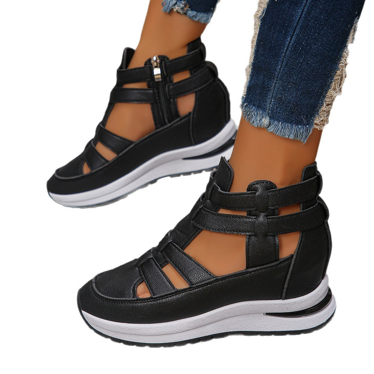 Women's Close-toed Hollow-out Sandals Summer Fashion Platform Shoes